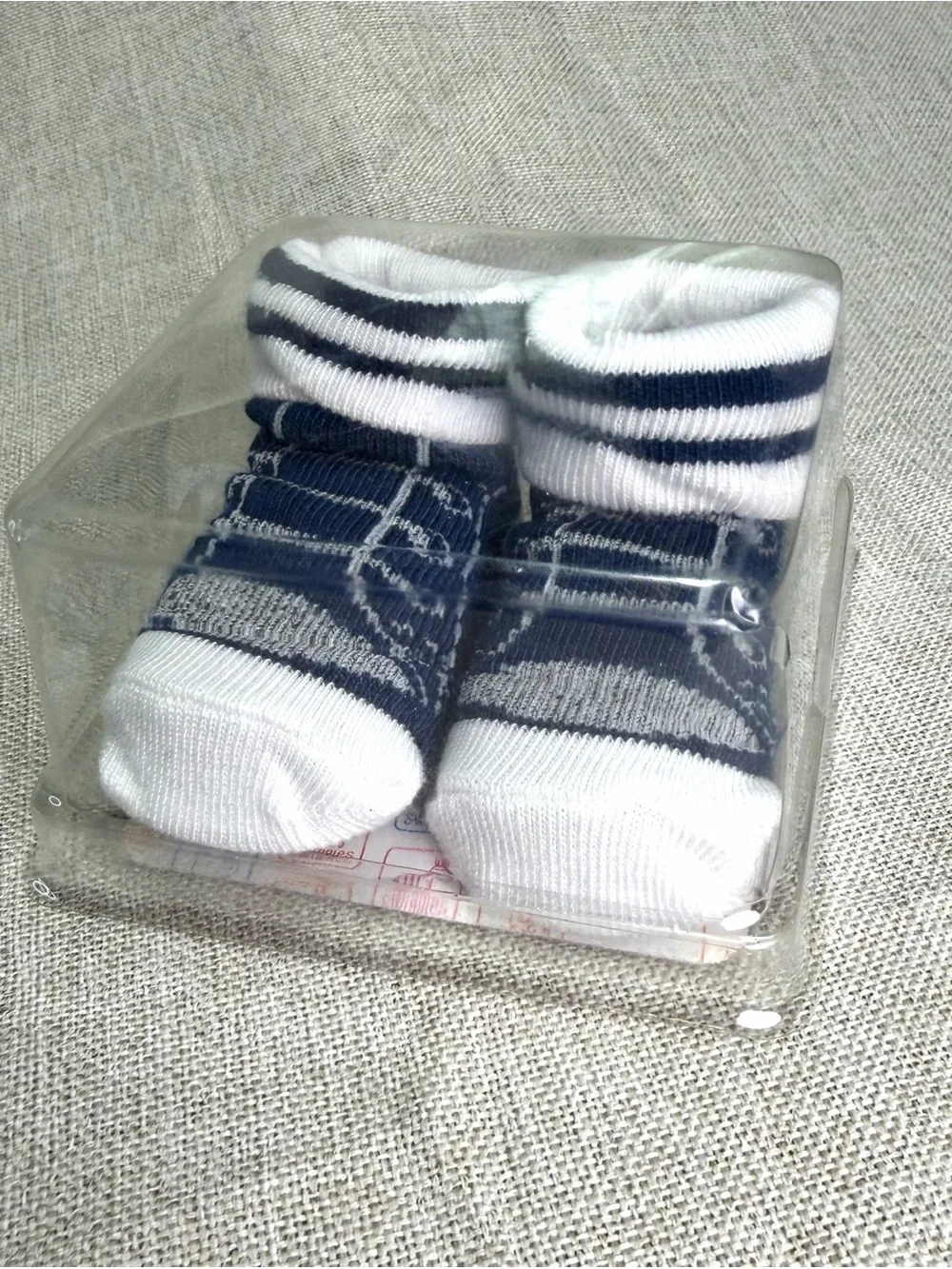 Swiggles Navy and White Baby Sock Booties